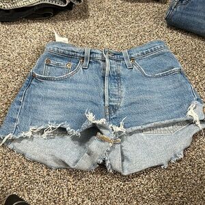 Levis 501 Denim Jean Shorts 25